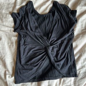Simple black shirt open back black shirt!